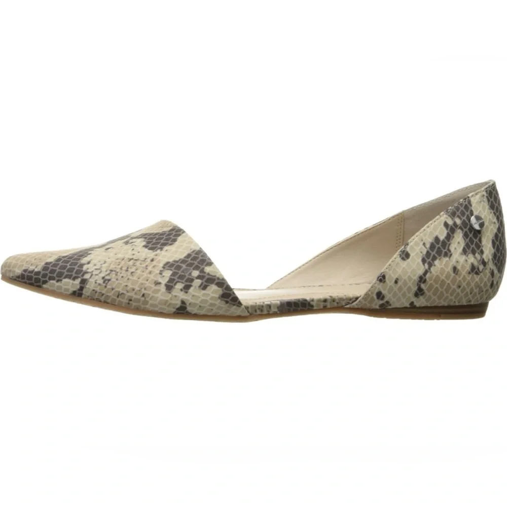 Calvin Klein Women's Hillaria Ballet Flat Cream Gray 9